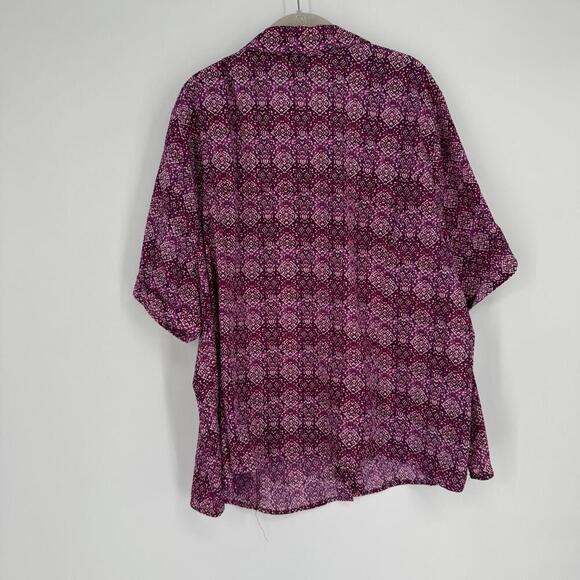 Catherines top womens 3xwp pink short sleeve plus size spring summer work office - Picture 4 of 4